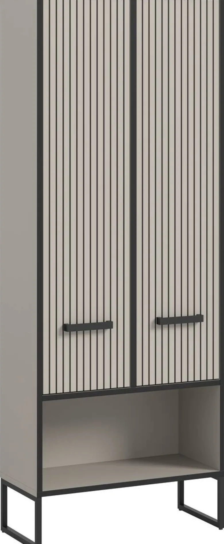 Badhochschrank BAGNO schwarz Kaschmirgrau Nachbildung B/H/T: ca. 59x159x32 cm