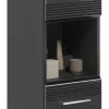 Badhochschrank LINUS schwarz schwarz Hochglanz B/H/T: ca. 30x182x31 cm