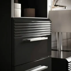 Badhochschrank LINUS schwarz schwarz Hochglanz B/H/T: ca. 30x182x31 cm