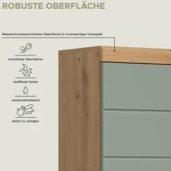 Badhochschrank Scout Eiche Artisan Nachbildung salbei Nachbildung B/H/T: ca. 74x191x31 cm