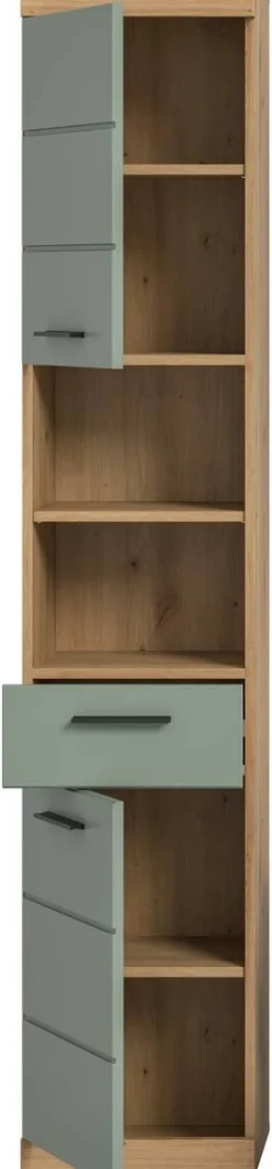 Badhochschrank Scout Eiche Artisan Nachbildung salbei Nachbildung B/H/T: ca. 37x191x31 cm