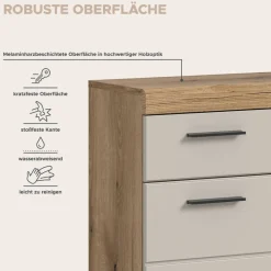Badhochschrank Scout Evoke Oak Nachbildung Kaschmirgrau Nachbildung B/H/T: ca. 74x88x31 cm