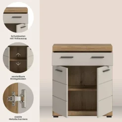 Badhochschrank Scout Evoke Oak Nachbildung Kaschmirgrau Nachbildung B/H/T: ca. 74x88x31 cm
