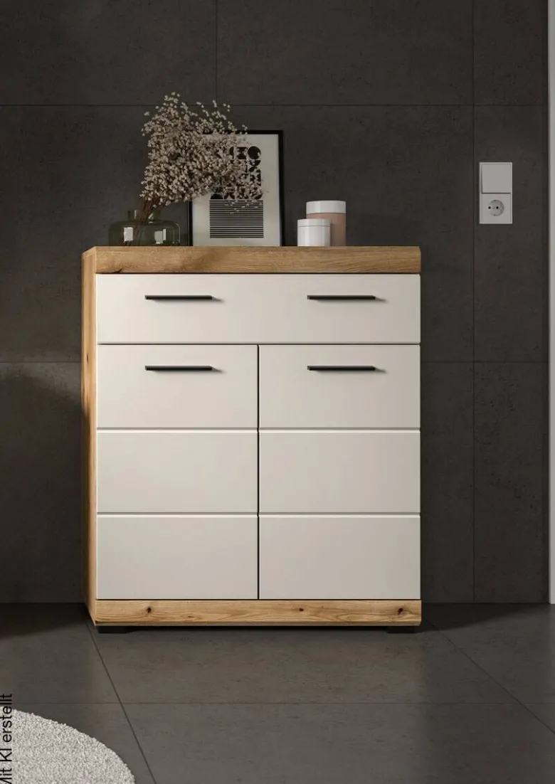 Badhochschrank Scout Evoke Oak Nachbildung Kaschmirgrau Nachbildung B/H/T: ca. 74x88x31 cm