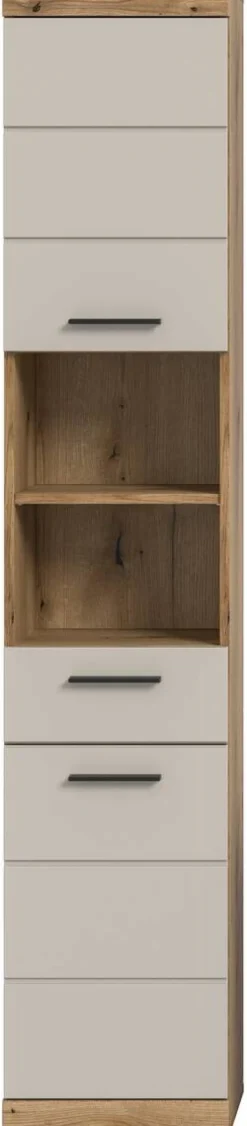 Badhochschrank Scout Evoke Oak Nachbildung Kaschmirgrau Nachbildung B/H/T: ca. 37x191x31 cm