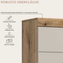 Badhochschrank Scout Evoke Oak Nachbildung Kaschmirgrau Nachbildung B/H/T: ca. 74x191x31 cm