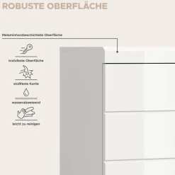 Badhochschrank Scout weiß weiß Hochglanz B/H/T: ca. 74x191x31 cm