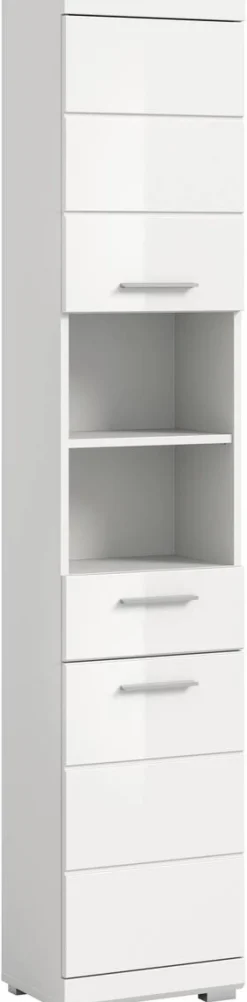 Badhochschrank Scout weiß weiß Hochglanz B/H/T: ca. 37x191x31 cm