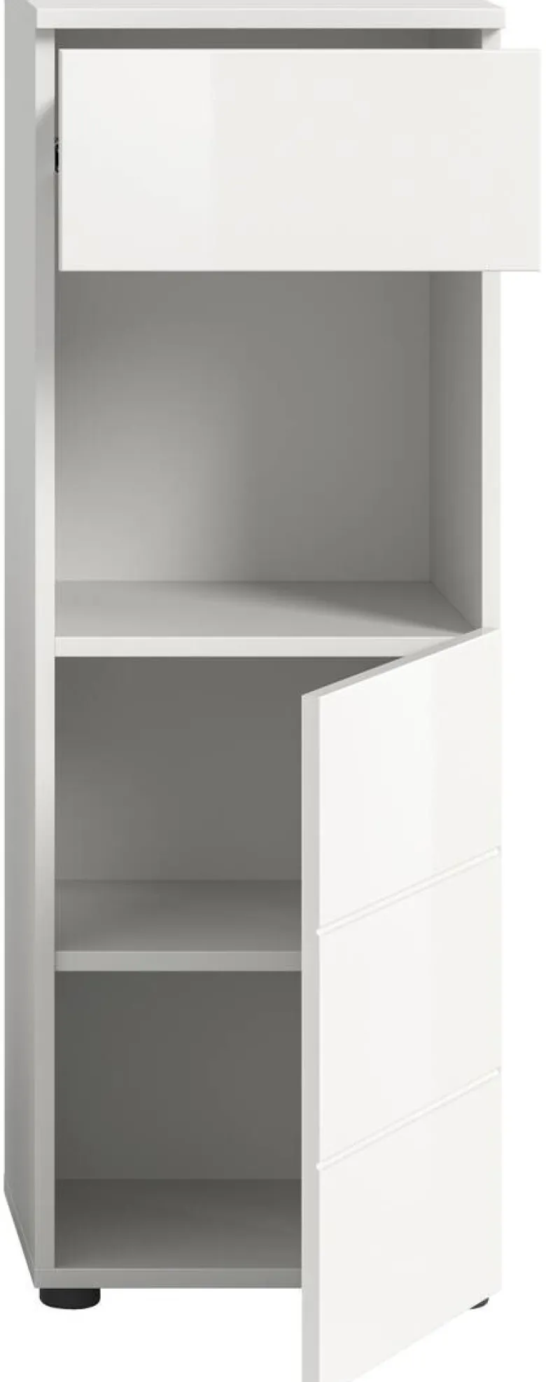 Badhochschrank VIRA weiß weiß Hochglanz B/H/T: ca. 38x106x34 cm