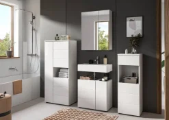 Badhochschrank VIRA weiß weiß Hochglanz B/H/T: ca. 60x133x34 cm