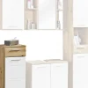 Badkommode Bergen Eiche Artisan Nachbildung weiß Hochglanz B/H/T: ca. 35x92x35 cm