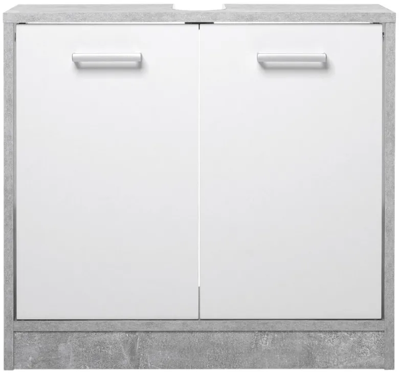 Bad-Set Madeira Beton Optik weiß B/H/T: ca. 123x76,5x28 cm