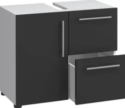 Badunterschrank Flandu weiß schwarz B/H/T: ca. 60x51x30 cm