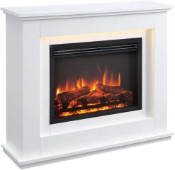 Balderia Elektrischer-Kamin Baldur EF61D-MT119A weiß MDF B/H/T: ca. 100x83x28 cm ca. 2000 W