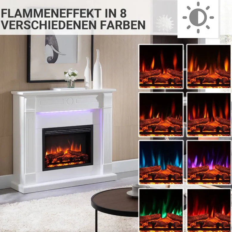 Balderia Elektrischer-Kamin Hikaru EF61D-MT119C weiß B/H/T: ca. 110x99x31 cm ca. 2000 W