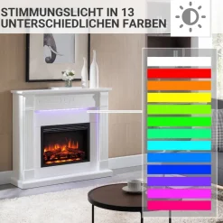 Balderia Elektrischer-Kamin Hikaru EF61D-MT119C weiß B/H/T: ca. 110x99x31 cm ca. 2000 W