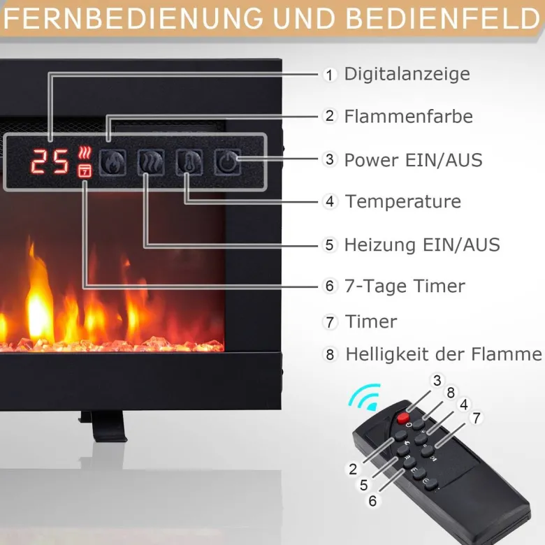 Balderia Elektrischer-Kamin Agnes 36 B/H/T: ca. 86x30,8x10,5 cm ca. 2000 W