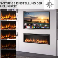 Balderia Elektrischer-Kamin Atlanta EF288B schwarz B/H/L: ca. 14,7x48x152,4 cm