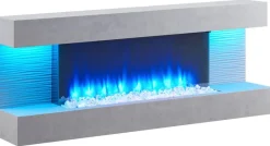 Balderia Wandkamin Elektrischer-Kamin Hestia grau MDF B/H/T: ca. 152x59x25 cm