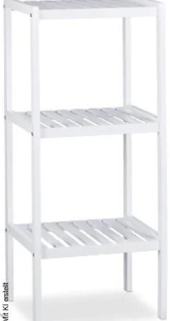Bambusregal weiß Bambus B/H/T: ca. 36x79x36 cm