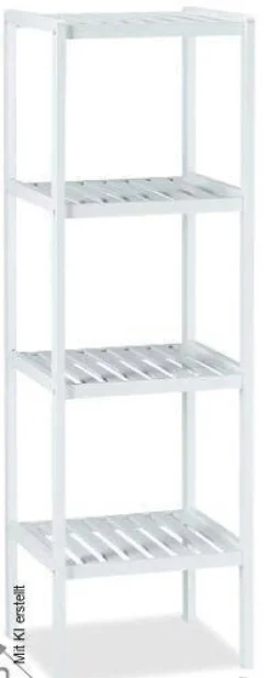 Bambusregal weiß Holz B/H/T: ca. 36x114x36 cm
