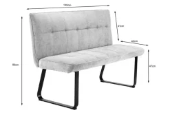 Bank TALEA hellgrau B/H/T: ca. 140x92x59 cm