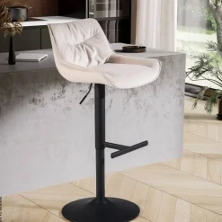 Barhocker beige Samt B/H/T: ca. 45x106x55 cm