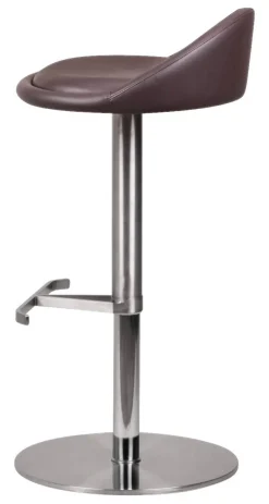 Barhocker braun Edelstahl Kunstleder Edelstahl B/H/T: ca. 43x90x43 cm