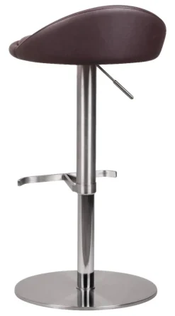 Barhocker braun Edelstahl Kunstleder Edelstahl B/H/T: ca. 43x90x43 cm