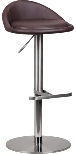 Barhocker braun Edelstahl Kunstleder Edelstahl B/H/T: ca. 43x90x43 cm