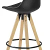 Barhocker 2er-Set schwarz Kunstleder B/H/T: ca. 44x113x39 cm