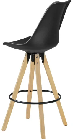 Barhocker 2er-Set schwarz Kunstleder B/H/T: ca. 44x113x39 cm