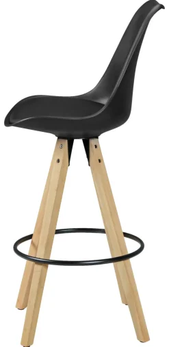 Barhocker 2er-Set schwarz Kunstleder B/H/T: ca. 44x113x39 cm