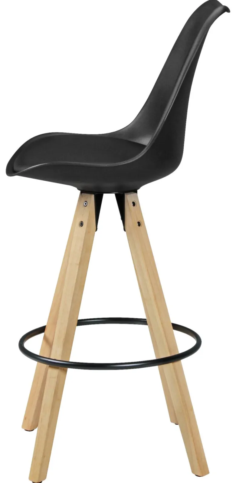 Barhocker 2er-Set schwarz Kunstleder B/H/T: ca. 44x113x39 cm
