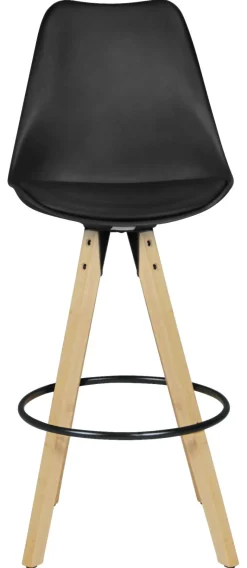 Barhocker 2er-Set schwarz Kunstleder B/H/T: ca. 44x113x39 cm