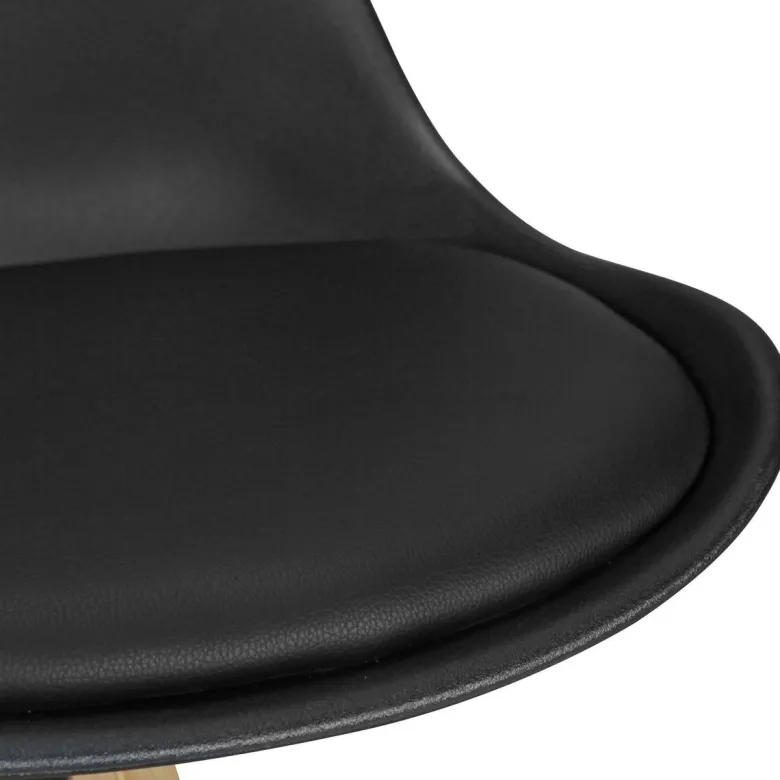 Barhocker 2er-Set schwarz Kunstleder B/H/T: ca. 44x113x39 cm