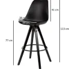 Barhocker 2er-Set schwarz Kunstleder B/H/T: ca. 44x113x39 cm