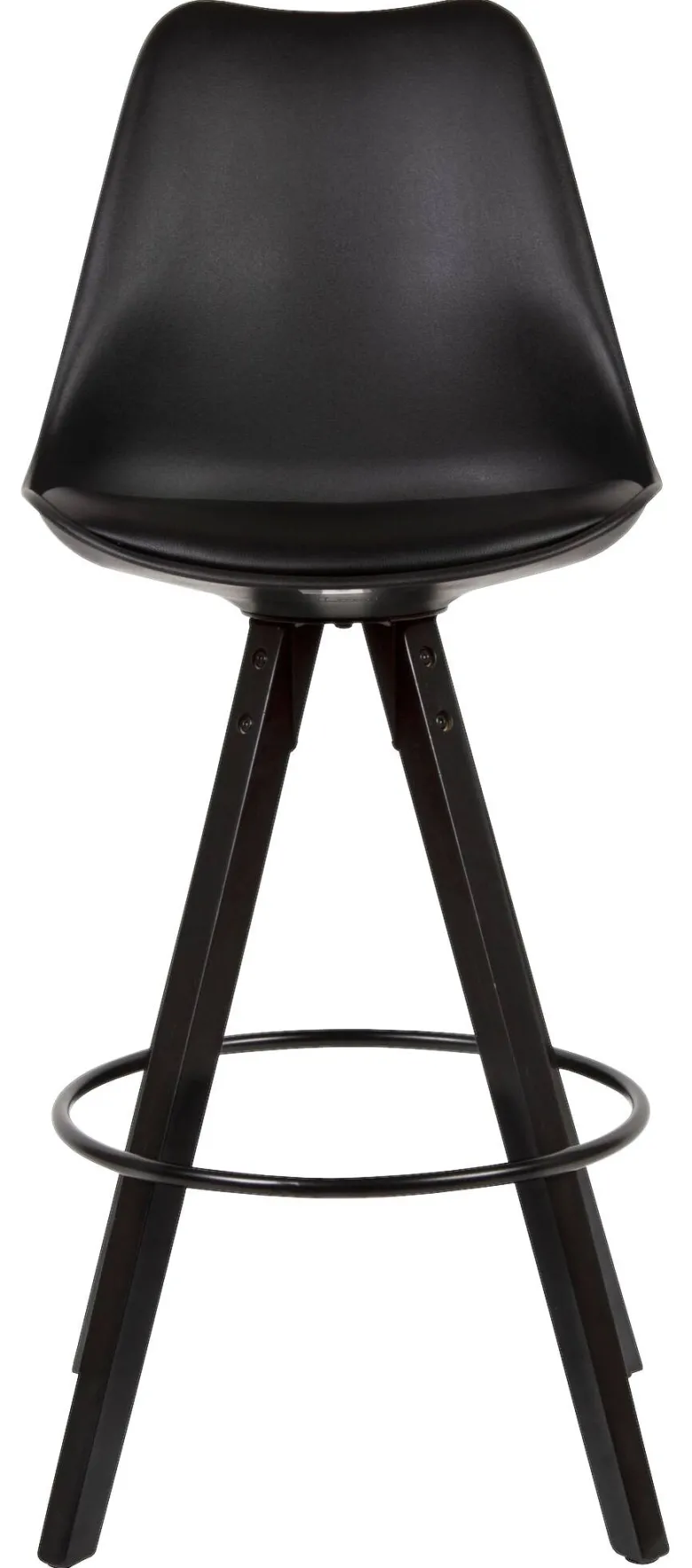 Barhocker 2er-Set schwarz Kunstleder B/H/T: ca. 44x113x39 cm