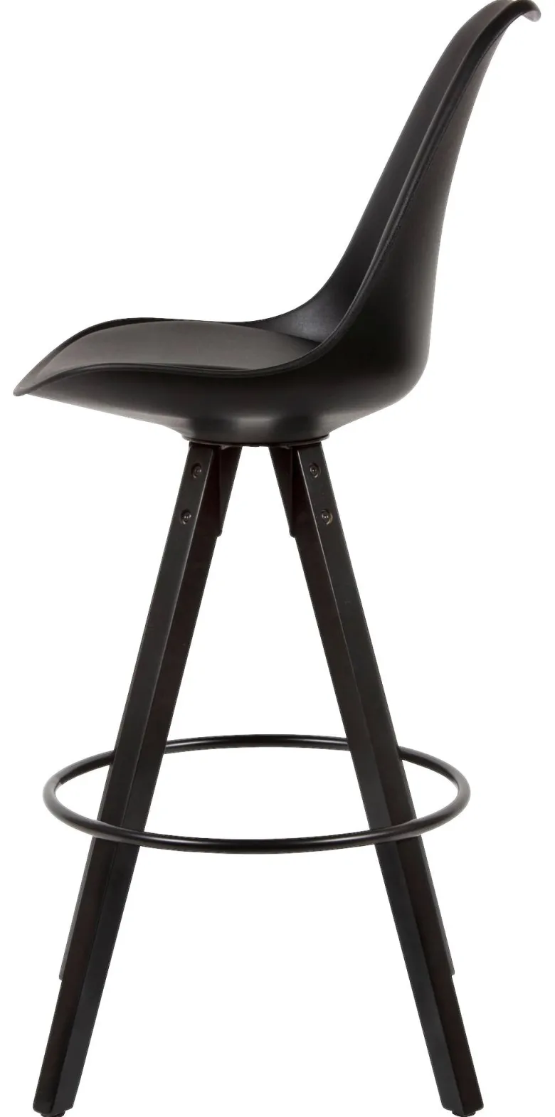 Barhocker 2er-Set schwarz Kunstleder B/H/T: ca. 44x113x39 cm