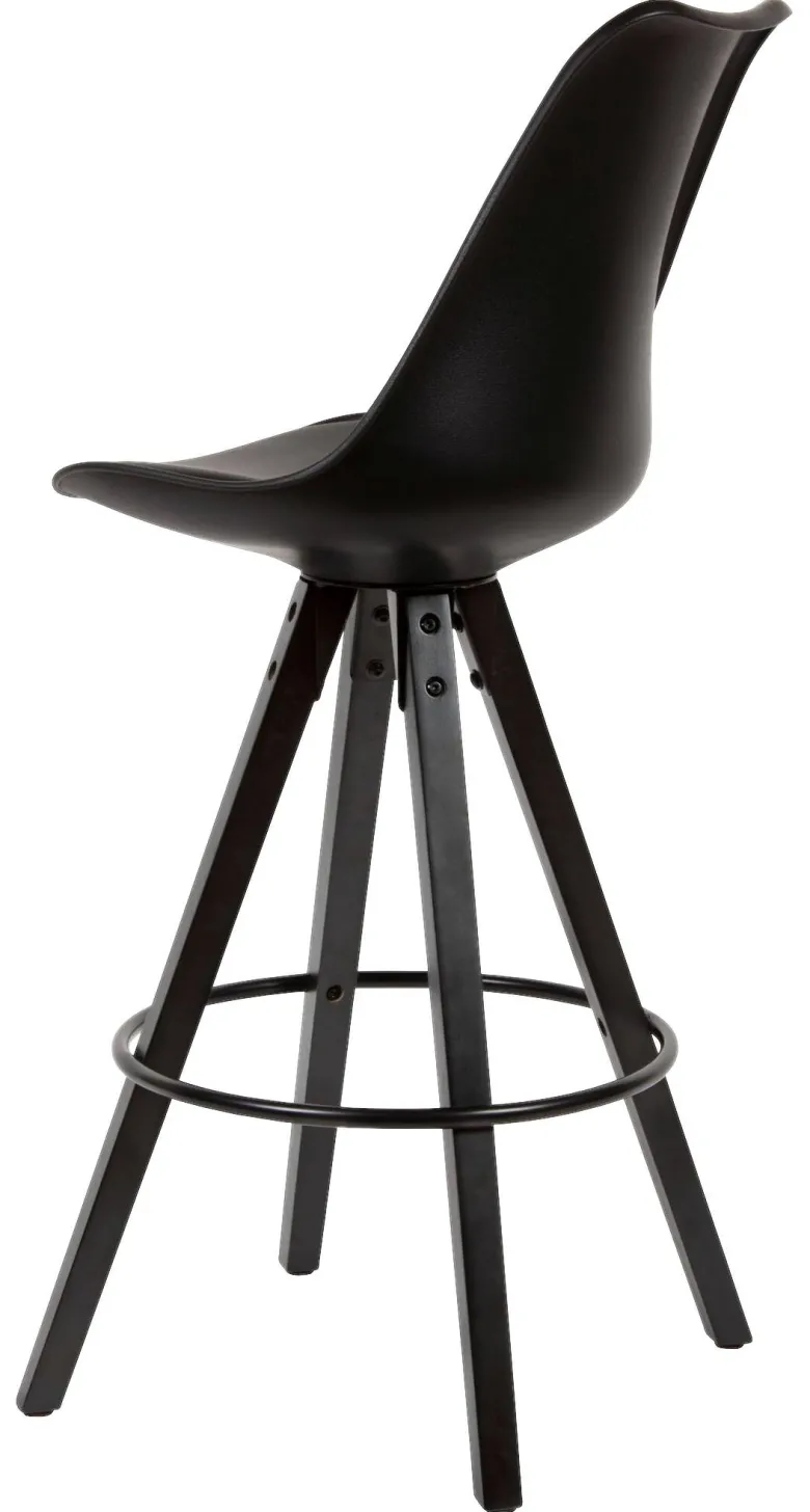 Barhocker 2er-Set schwarz Kunstleder B/H/T: ca. 44x113x39 cm