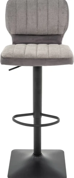 Barhocker FM-175-1 grau Microfaser Samt B/H/T: ca. 41x88x48 cm
