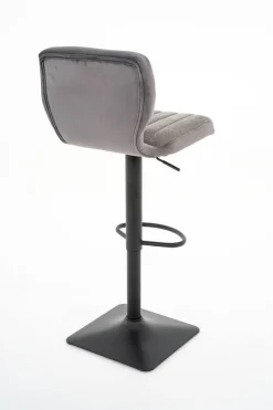 Barhocker FM-175-1 grau Microfaser Samt B/H/T: ca. 41x88x48 cm
