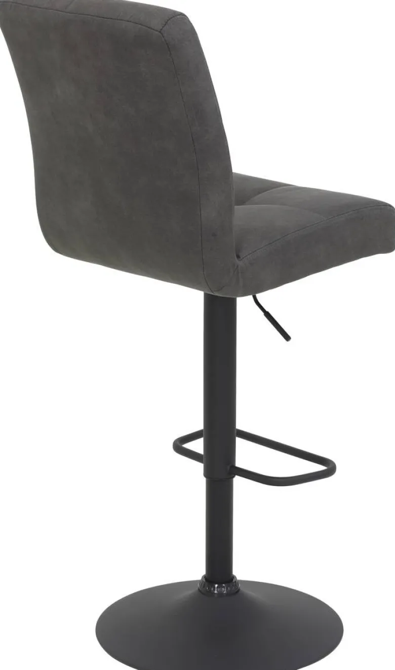Barhocker Leni anthrazit Vintage Microfaser B/H/T: ca. 44x102x57 cm