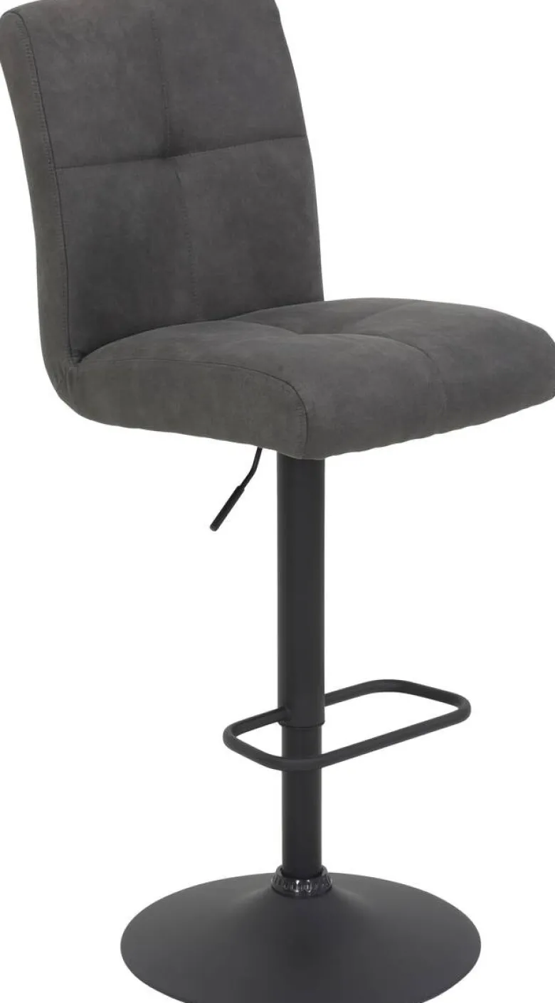 Barhocker Leni anthrazit Vintage Microfaser B/H/T: ca. 44x102x57 cm