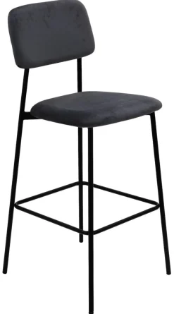 Barhocker MIKA schwarz Samt B/H/T: ca. 48,5x111x50 cm