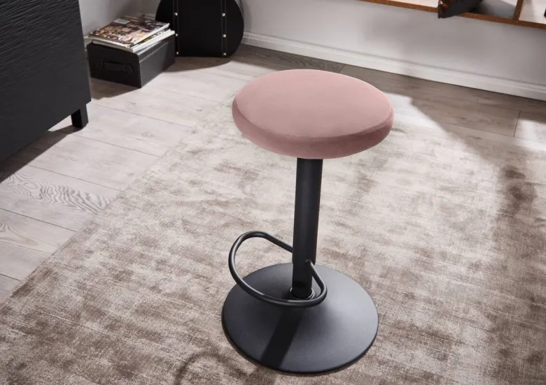Barhocker rosa Stoff B/H/T: ca. 40x58x40 cm
