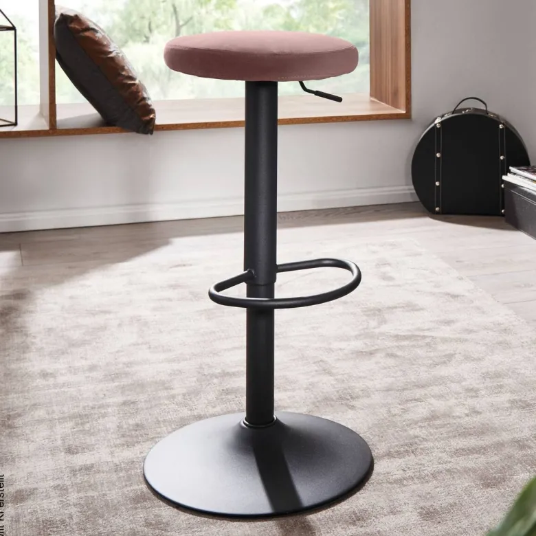 Barhocker rosa Stoff B/H/T: ca. 40x58x40 cm