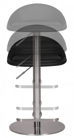 Barhocker schwarz Edelstahl Kunstleder Edelstahl Kunstleder Edelstahl B/H/T: ca. 36x65x37 cm