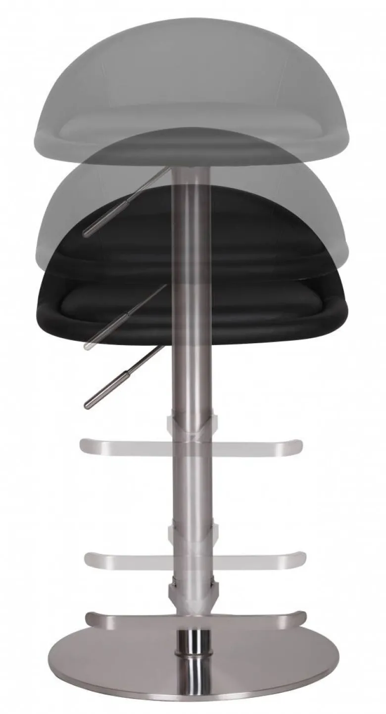 Barhocker schwarz Edelstahl Kunstleder Edelstahl Kunstleder Edelstahl B/H/T: ca. 36x65x37 cm