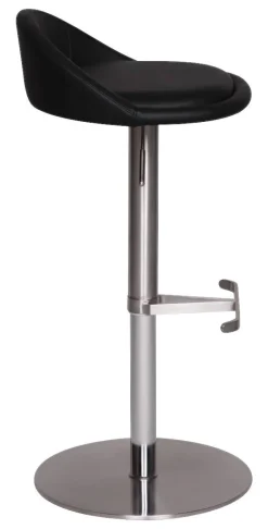 Barhocker schwarz Edelstahl Kunstleder Edelstahl Kunstleder Edelstahl B/H/T: ca. 36x65x37 cm